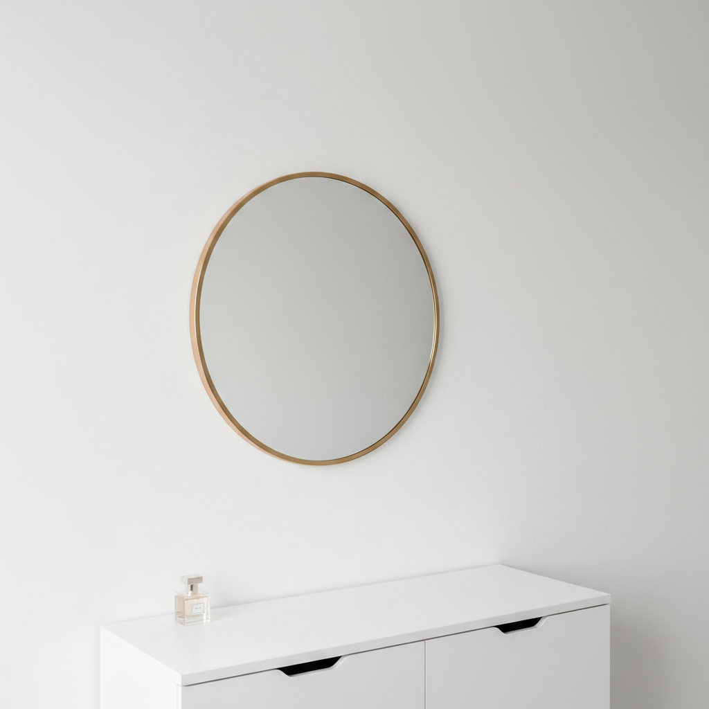 Miroir Rond Rose Gold – Angle
