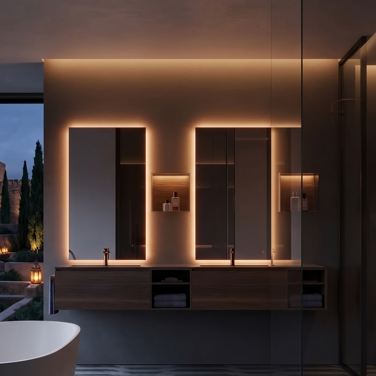 Miroir Double Rectangle