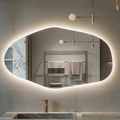 Miroir LED organique salle de bain luxe