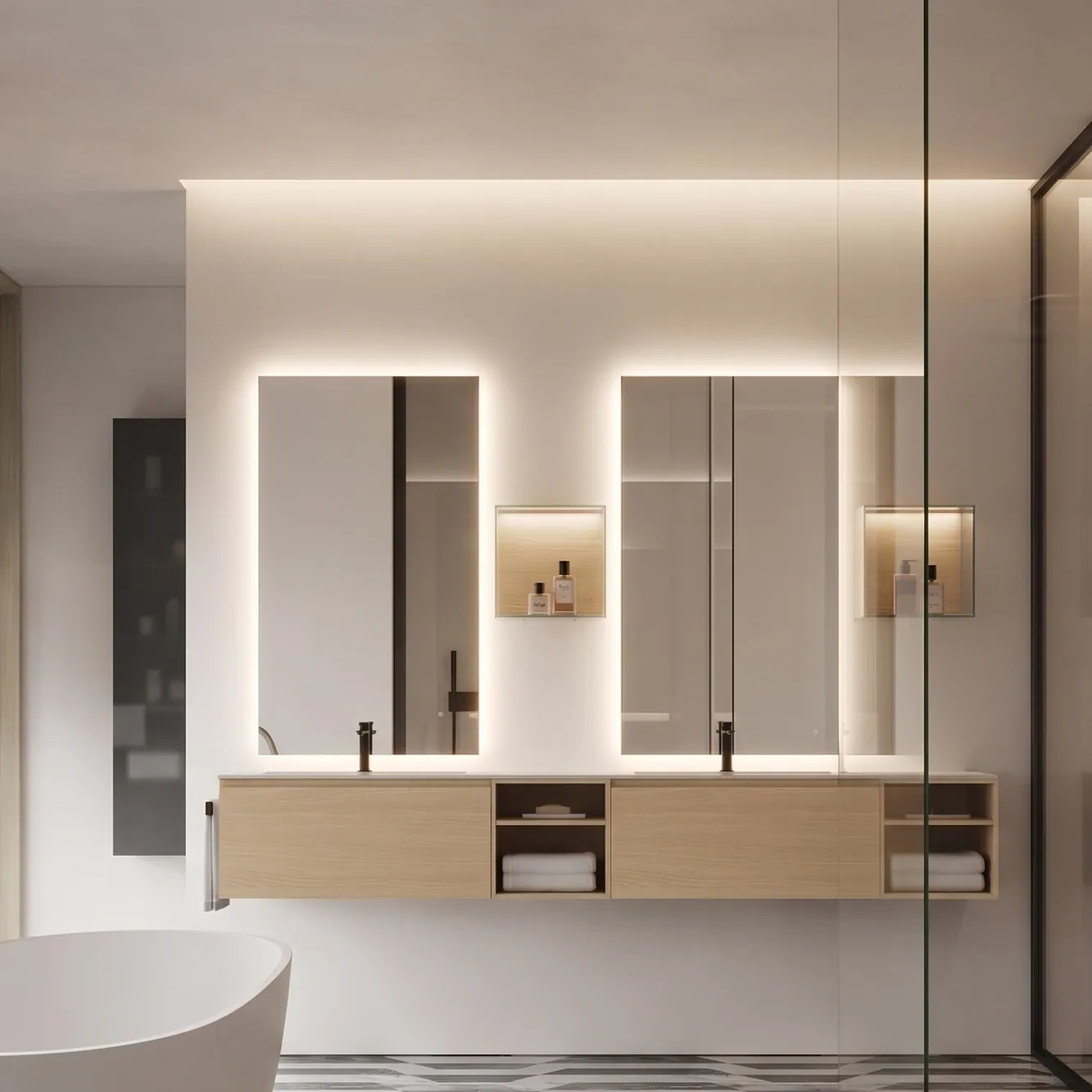 Miroir Double Rectangle – Mirrorlux Maroc