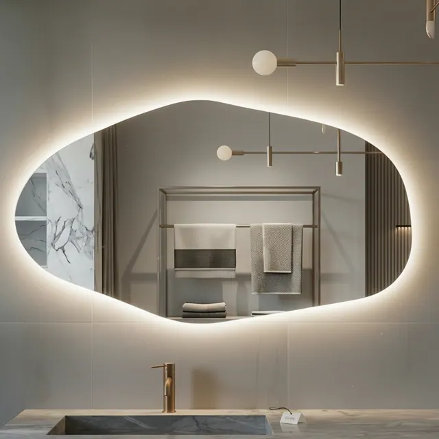 Miroir LED organique salle de bain luxe