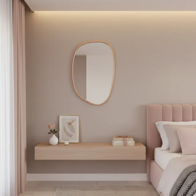 Miroir Organique Cadre Rose Doré