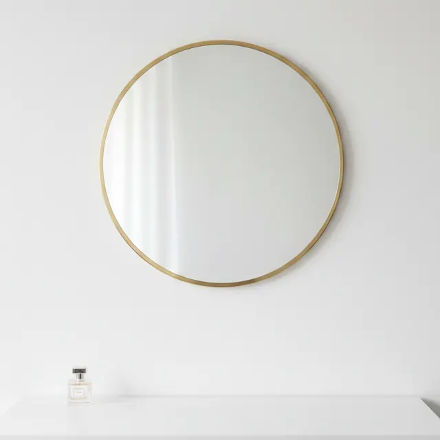 Miroir Rond Cadre Doré – Minimaliste