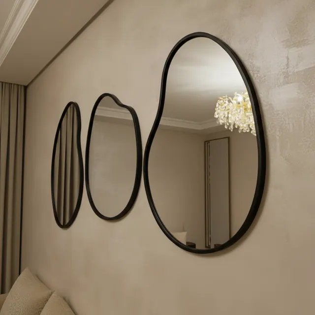 Trio Miroir Cadre Noir – Format Carré